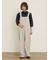 刺繍デニム/ヒッコリーサロペットパンツ