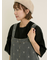 刺繍デニム/ヒッコリーサロペットパンツ