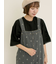 刺繍デニム/ヒッコリーサロペットパンツ