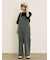 刺繍デニム/ヒッコリーサロペットパンツ