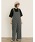 刺繍デニム/ヒッコリーサロペットパンツ