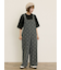刺繍デニム/ヒッコリーサロペットパンツ
