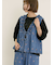 刺繍デニムベスト