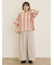 【M/Lサイズ】裾切替ギャザーパンツ