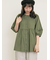 ◎綿麻袖フリルブラウス