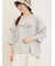 [接触冷感]袖フリルロゴ刺繍Tシャツ