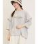 [接触冷感]袖フリルロゴ刺繍Tシャツ
