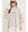 [接触冷感]袖フリルロゴ刺繍Tシャツ