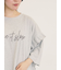 [接触冷感]袖フリルロゴ刺繍Tシャツ