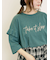 [接触冷感]袖フリルロゴ刺繍Tシャツ