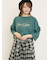 [接触冷感]袖フリルロゴ刺繍Tシャツ