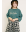 [接触冷感]袖フリルロゴ刺繍Tシャツ