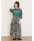 [接触冷感]袖フリルロゴ刺繍Tシャツ