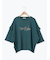 [接触冷感]袖フリルロゴ刺繍Tシャツ