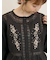 花刺繍切替えブラウス