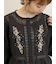 花刺繍切替えブラウス