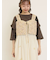 パッチワーク風花柄キルトビスチェ