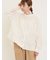 ハンドステッチ風花柄シャーリングブラウス