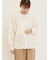 ハンドステッチ風花柄シャーリングブラウス