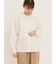 ハンドステッチ風花柄シャーリングブラウス