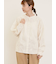 ハンドステッチ風花柄シャーリングブラウス