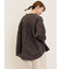 ハンドステッチ風花柄シャーリングブラウス