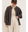 ハンドステッチ風花柄シャーリングブラウス