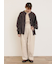 ハンドステッチ風花柄シャーリングブラウス