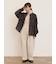 ハンドステッチ風花柄シャーリングブラウス