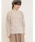 ハンドステッチ風花柄シャーリングブラウス