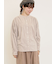 ハンドステッチ風花柄シャーリングブラウス