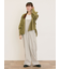 ハンドステッチ風花柄シャーリングブラウス