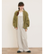 ハンドステッチ風花柄シャーリングブラウス
