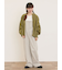 ハンドステッチ風花柄シャーリングブラウス