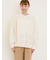 ハンドステッチ風花柄シャーリングブラウス