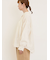 ハンドステッチ風花柄シャーリングブラウス