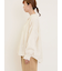 ハンドステッチ風花柄シャーリングブラウス