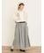 配色ベルトギャザースカート