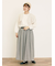 配色ベルトギャザースカート