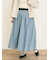 配色ベルトギャザースカート