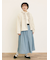 配色ベルトギャザースカート