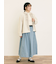 配色ベルトギャザースカート