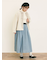 配色ベルトギャザースカート