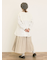 花柄ニット+布帛切替チュニック
