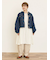 ストライプツイル裾タックパンツ