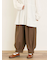 ストライプツイル裾タックパンツ