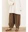 ストライプツイル裾タックパンツ