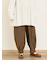 ストライプツイル裾タックパンツ