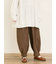ストライプツイル裾タックパンツ