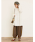 ストライプツイル裾タックパンツ